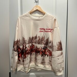 Budweiser Holiday Greeting Crewneck Sweatshirt